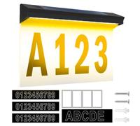 Illuminated Home Digits - Powered Street Identification for Evening Guidance | Weather Shield with Glow Modes, Energy Collection Plate, Porch Garden for Location Sign