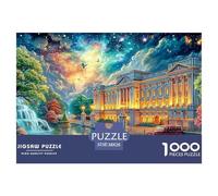 Illuminated Palace by Glowing Night Sky, Waterfall Puzzle Da 1000 Pezzi Fantasy Architecture Allenamento Mentale Per Adulti E Bambini 38x26cm/1000pcs
