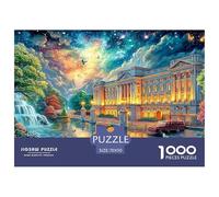 Illuminated Palace by Glowing Night Sky, Waterfall Puzzle Da 1000 Pezzi Fantasy Architecture Puzzle Classici Per Tutte Le Età 70x50cm/1000pcs