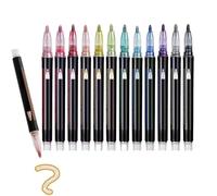 Illuminateupon/Neattidyly Marker Pen for Highlight, Magische Stifte, 8/12 Colors Outline Markers Metallic Glitter Pens, Double Line Quick Dry Graffiti Dotting Point Liner Pens (12 PCS)