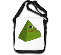 Illuminati Rare Pepe The Frog Meme - Borsa a tracolla, colore: Bianco