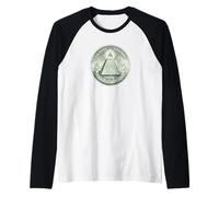 Illuminati Sigillo dell'Occhio di Dio Che Vede Maglia con Maniche Raglan
