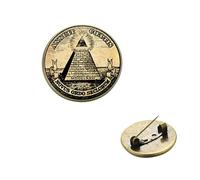 Illuminati, spilla a forma di piramide con occhio di massoneria quadrata e bussola, in vetro, cabochon da masoner, regalo per massoni