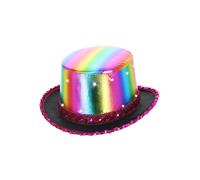 Illuminato A LED Metallico Top Cappello Showtime Circo Accessorio Vestito