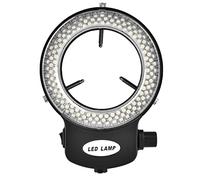 Illuminatore a LED ad anello, bianco 144 regolabile Illuminatore ad anello a LED per microscopio stereo e fotocamera(Nero)