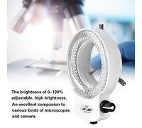 Illuminatore a LED ad anello, bianco 144 regolabile Illuminatore ad anello a LED per microscopio stereo e fotocamera(bianca)