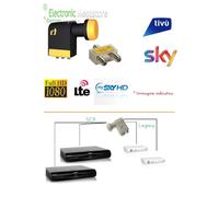 ILLUMINATORE CONVERTITORE LNB PER PARABOLA MYSKYHD INVERTO 0.1dB SCR 3D 2 LEGACY