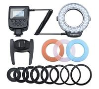 ILLUMINATORE FLASH LED ANULARE MACRO RING FLASH UNIVERSALE 48 LED LUCE FREDDA O CALDA PER SLITTA FLASH
