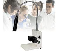 Illuminatore per microscopio a fibra ottica a LED con luminosità regolabile, design a collo di cigno e adattatori per lenti per ispezioni in miniatura di precisione