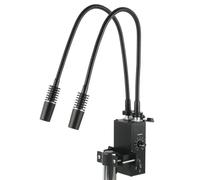 Illuminatore per microscopio industriale con doppia luce a collo di cigno a LED da 6 W 6500 K per microscopio stereo