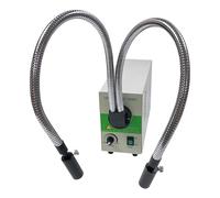 Illuminatori per microscopio a fibra ottica, sorgente luminosa fredda da 30 W con doppio collo d'oca, apertura regolabile, luce spot LED 6500K per esperimenti scientifici