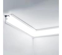 Illuminazione a binario LED per cornici a soffitto, luci lineari per illuminazione indiretta nell'angolo superiore della cornice in alluminio con copertura in acrilico (bianco, 28,5 m (93,5 piedi))