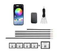 Illuminazione a LED per interni auto, striscia luminosa in acrilico con 593 LED, kit di illuminazione ambientale in fibra ottica, 16 milioni di colori, luce al neon con attivazione sonora, luce