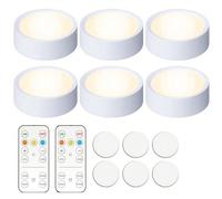 Illuminazione a LED per sottopensile, luci a puck a LED alimentate a batteria con telecomando, luci a 3 colori sotto il pensile, luce sotto l'armadio, luci adesive, luci sotto il piano di lavoro per c