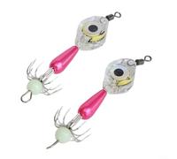 Illuminazione adeguata con queste due confezioni di maschere a LED per calamari su misura per pesca dopo il buio (5# rosa)