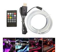 Illuminazione ambientale per interni auto - Fuori LED a 7 colori attivato dalla voce | Audio - RGB illuminazione umorismo con convenienza USB e giocata, Luci di casa per cruscotto, stanza EST