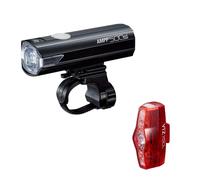 Cateye Ampp500 & Viz150 Light Set Argento 500/150 Lumens