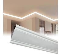 Illuminazione angolare indiretta a LED - Diffusore per modanatura a corona bianca per soffitto con profilo in alluminio, battiscopa da 30 m/98 piedi per decorazioni interne/esterne, canale flessibile