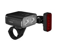 OSRAM LEDsBIKE EXPLORER X 500 SET, set di luci per bici ricaricabili - anteriore e posteriore, fuoristrada, tre livelli di illuminazione e luce lampeggiante, 500 lumen