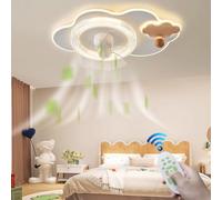 Illuminazione Cartoon creatività Nuvole Ventilatore Plafoniera Ventilatore a LED in Legno Telecomando 6 Ventilatore a Soffitto a per Soggiorno Camera da Letto