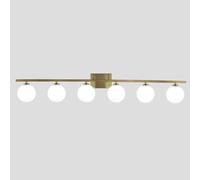 Illuminazione da da toeletta per Bagno Moderna di metà secolo Apparecchi di Illuminazione per Bagno Dorati sopra Lo Specchio 6 luci da da toeletta in Vetro Smerigliato Luci da toeletta LUN