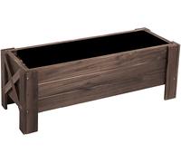 Outsunny Fioriera da Esterno Rettangolare Portapiante Vaso per Orto Rialzato in Legno, 100x36.5x36cm