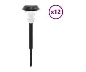 ILLUMINAZIONE DA GIARDINO VIDAXL Luci Solari per Percorsi con Picchetti 12 pz Bianche - 4008192