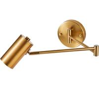 Illuminazione da parete a LED regolabile, lampada da parete a braccio lungo con braccio oscillante, lampada da parete pieghevole, applique, testa della lampada girevole, 5 W bianco caldo, oro