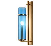 Illuminazione da Parete, Moderna Lampada da Parete di Lusso con Paralume in Vetro Blu a Tubo Lungo per Comodino, Soggiorno, corridoio