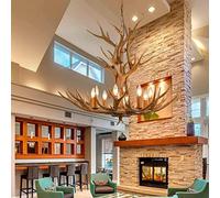 Illuminazione del lampadario del cervo Antler, 8 luci Lampadario del corno del cervo in resina con 14 formiche, apparecchi di illuminazione della fattoria Antler per sala da pranzo, foyer, cucina, bar