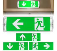 Illuminazione di emergenza a LED, IP65, luce continua a LED, luce di emergenza, segnale di emergenza, con batteria di emergenza 3H, 4 spiktogrammi di uscita di emergenza, 100 perline, impermeabile,