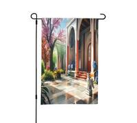 Illuminazione dinamica durante la stagione dei fiori di ciliegio Primavera Bandiera Stand - Decorazioni pasquali per esterni, resistente alle intemperie, perfetto per cortile e giardino