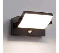 Illuminazione esterna con sensore PIR, illuminazione di sicurezza esterna in alluminio, resistente alle intemperie IP54 20W LED 1100 lumen, illuminazione esterna per porta d'ingresso portico, bianco