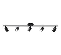 Illuminazione Faretti da soffitto a 5 luci LED reabili, 5 Vie, Nero Opaco, per Cucina, Galleria, Sala da Pranzo