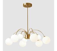 Illuminazione Lampadari Moderni in Oro per Casa di Campagna per Sala da Pranzo Lampadario Sputnik a Sospensione della Metà del Secolo con Paralume in Vetro Bianco Latte per Soggiorno Cucina Isola