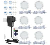 Illuminazione LED da Cucina Sottopensile 6 Pezzi, Lampada da Armadio Bianca Calda 3000K 4000K 6000K, Illuminazione per Vetrine per Cucina, Armadi, Cabinet e Guardaroba