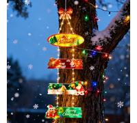 Illuminazione natalizia per esterni, decorazione natalizia finestra, 0,9 m, con timer, 8 modalità, batteria, catena luminosa per interni ed esterni, finestre, balcone, giardino