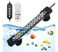 Illuminazione per acquario, 20 cm, 8 W, con telecomando, lampada a LED per acquario, illuminazione a LED per serbatoio di pesce, IP68, impermeabile, 7 colori, timer regolabile