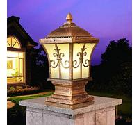 Illuminazione per la casa, Esterno, IP54, Impermeabile, Parete, Cortile, Colonna, Vetro, Alluminio pressofuso, Bronzo, Lanterna, Palo Quadrato, Lampada, Terrazza, Ingresso, Paesaggio, Lampio