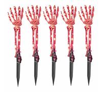 Illuminazione per sentieri, paletti luminosi paesaggistici, lampada a mano scheletro di Halloween, decorazione impermeabile a LED per giardino, prato, patio, accento spettrale per feste