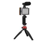 Illuminazione per Videoconferenze, Kit Completi, Luce Video LED Universale con Treppiede per Trasmissioni Live in Interni Ed Esterni per Registrazioni Video (rosso)
