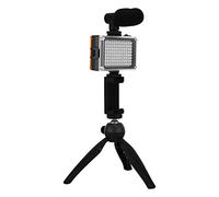 Illuminazione per Videoconferenze, Kit Completi, Luce Video LED Universale con Treppiede per Trasmissioni Live in Interni Ed Esterni per Registrazioni Video (BLACK)