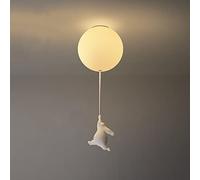 Illuminazione Simpatico Orso Che Cattura Palloncino Lampada da soffitto Cartone Animato Anime Orso Polare lampadario Bianco Orsacchiotto confessione lampadario con Paralume in Vetro Caldo cameretta