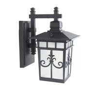 Illuminazione Solare con Paralume in Vetro Trasparente, Applique da Esterno in Alluminio, da per Porta d'ingresso del Garage, Veranda, Nero - Energia Solare (energia Solare Nera)