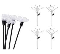 Illuminazione solare per esterni, 70 cm, 6 fiori, in plastica, set di 4 lampade solari per giardino, per esterni, da giardino, luce solare, decorazione da giardino, luce bianca calda