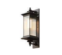 Illuminazione Solare per Esterni con Paralume in Vetro a Strisce, Applique in Metallo di Alluminio, Illuminazione Impermeabile per Porta d'ingresso per casa, Garage, da da Patio, elettricità mun