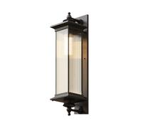 Illuminazione Solare per Esterni con Paralume in Vetro a Strisce, Applique in Metallo di Alluminio, Illuminazione Impermeabile per Porta d'ingresso per casa, Garage, da da Patio, energia Solare
