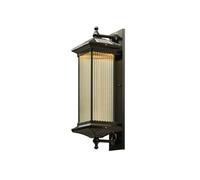 Illuminazione Solare per Esterni con Paralume in Vetro a Strisce, Applique in Metallo di Alluminio, Illuminazione Impermeabile per Porta d'ingresso per casa, Garage, da da Patio, energia Solare