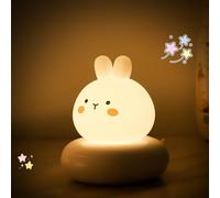 ILLUMYN Luce notturna per bambini, luce notturna a forma di coniglietto, con timer di 30 minuti, ricaricabile, luce notturna per bambini, donne, ragazze, camera da letto, comodino, soggiorno