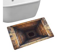 Illusion Door Mat Plush 60x40cm Crack Visual Washable Soft Indoor Outdoor | 3D Floor Carpet Waterproof Backing For Bathroom | Non Slip Welcome Pad Durable Entrance Decor